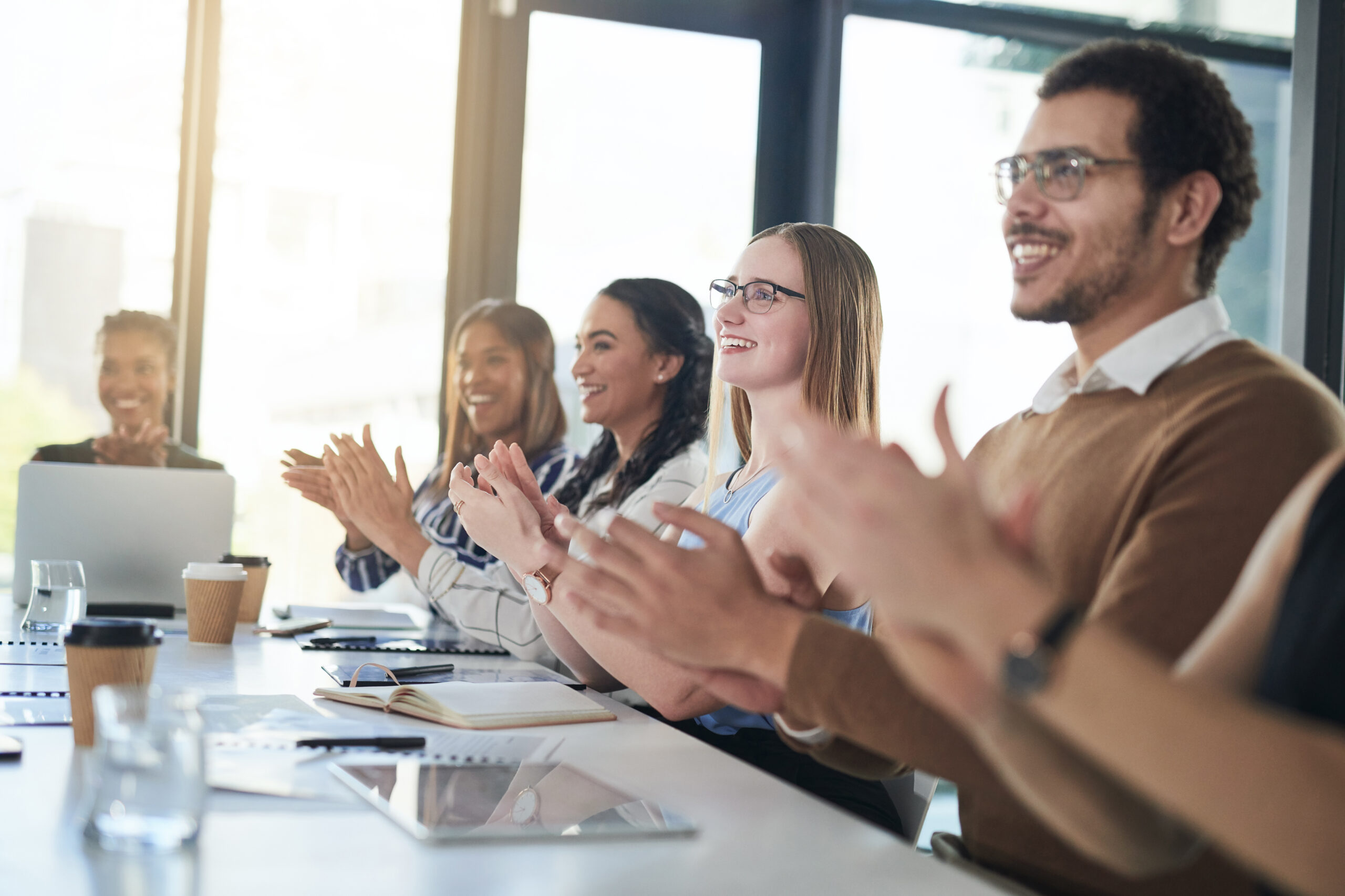 Cropped shot of a group of young cheerful